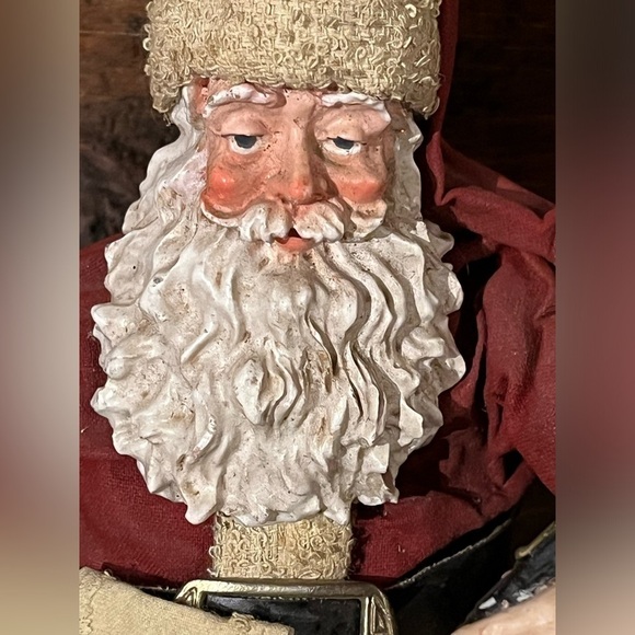 VTG Paper Mache Sitting SANTA CLAUS Christmas Decoration Primitive Folk Art - Picture 8 of 15